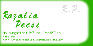 rozalia pecsi business card